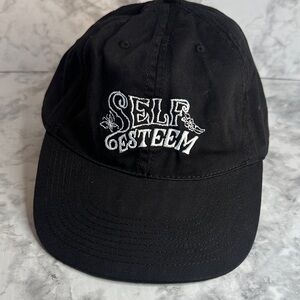 Self Esteem Classic Black Hat Adjustable Cap Unisex Embroidered